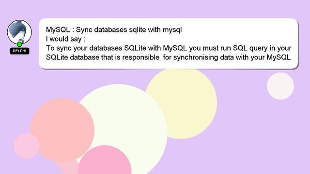 MySQL : Sync databases sqlite with mysql смотреть онлайн