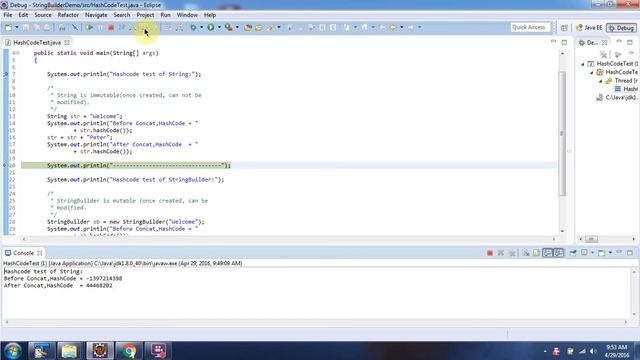 String Vs. StringBuilder (HashCode) | Java StringBuilder | Java Tutorial смотреть онлайн