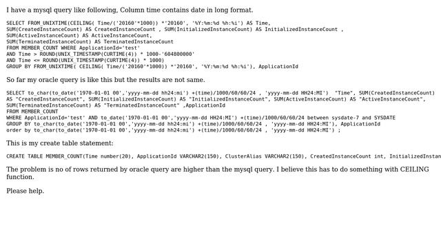 Databases: How to convert following mysql query to oracle? смотреть онлайн