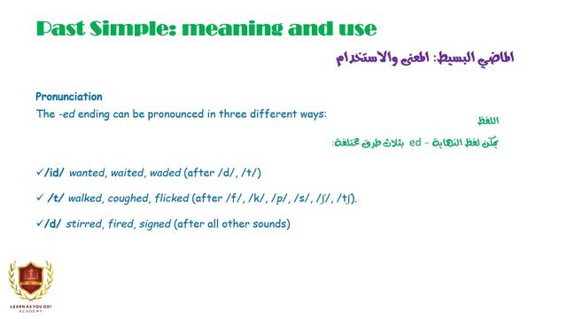 تعلم اللغة الانكليزية: Learn English Tenses|Past Simple Tense 2021 تعلم الماضي البسيط смотреть онлайн