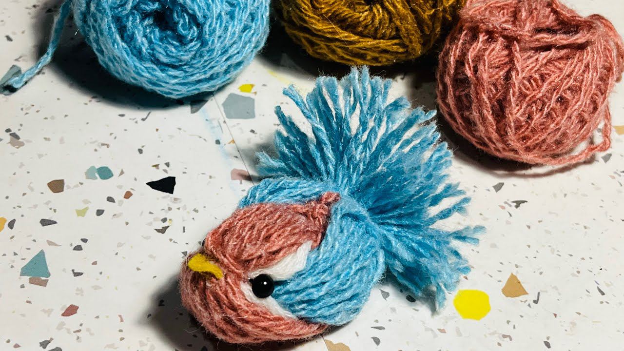 Птичка из ниток. Игрушка из ниток #своимируками