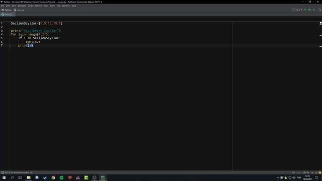 Python 3.6 Dersleri #13 | continue Deyimi смотреть онлайн