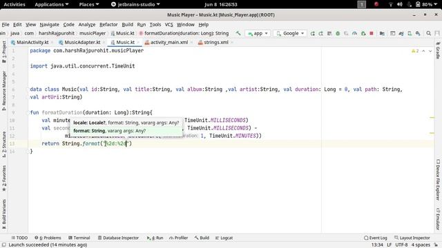 26.Format Song Duration in Android Studio | Music Player App | Android Development Kotlin in Hindi смотреть онлайн