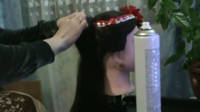 Причёска на длинные волосы"Цветочная полянка" своими руками. смотреть онлайн