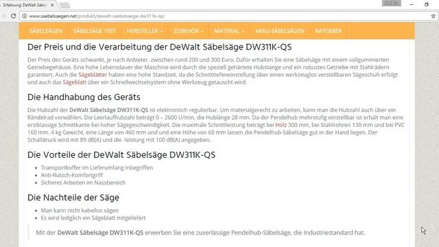 Säbelsäge Dewalt Dw311k Qs | Infos, Tipps Und Testsieger | SaebelSaegen.net