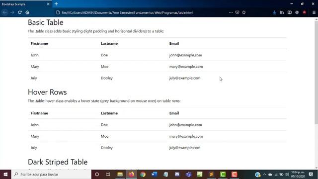 Tablas Bootstrap смотреть онлайн