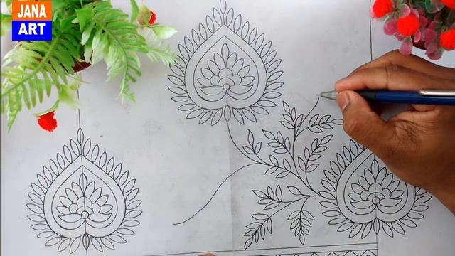 Tracing Paper Pencil Art Work | Embroidery Design смотреть онлайн