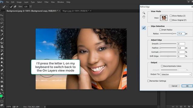 How to Use the Refine Edge Tool in Photoshop-Photo Manipulation - Photoshop Tutorial CC-CS6-CS5 смотреть онлайн