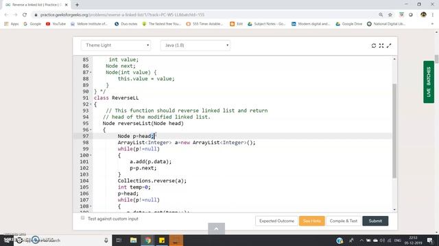 Reverse a linked list | JAVA смотреть онлайн