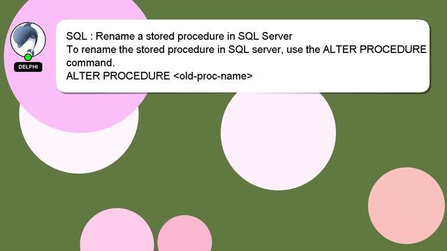 SQL : Rename a stored procedure in SQL Server смотреть онлайн