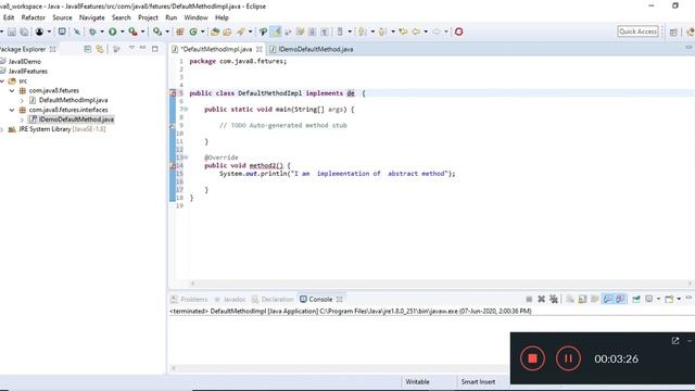 default method in Interface Java 8 смотреть онлайн
