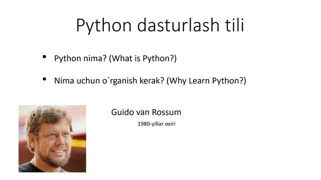 python dasturini urganish 1 dars смотреть онлайн
