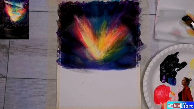 Как нарисовать северное сияния.всего за 10 минут? Для начинающих смотреть онлайн