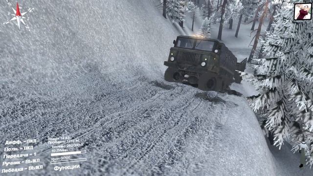 Spintires - Обзор Газ 34 6X6 | Карта: ICE ROAD TRUCKER смотреть онлайн