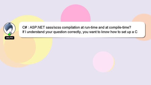 C# : ASP.NET sass/scss compilation at run-time and at compile-time? смотреть онлайн