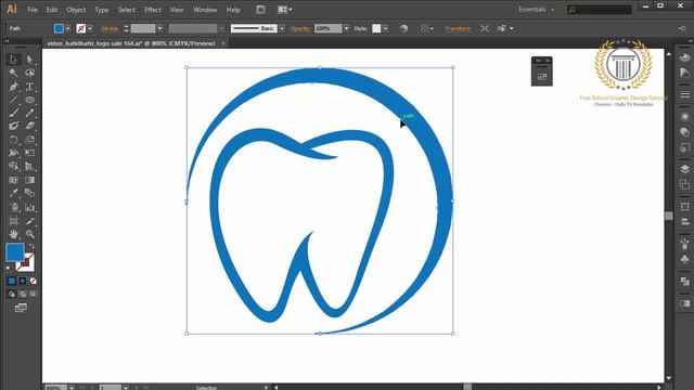 Dental logo design illustrator tutorial for beginners | No CorelDraw X7 | X8 | No Photoshop смотреть онлайн