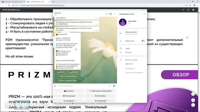 Prizm Space Bot итоги за 60 дней в Боте Курс Prizm 2020 Розыгрыш Prizm смотреть онлайн