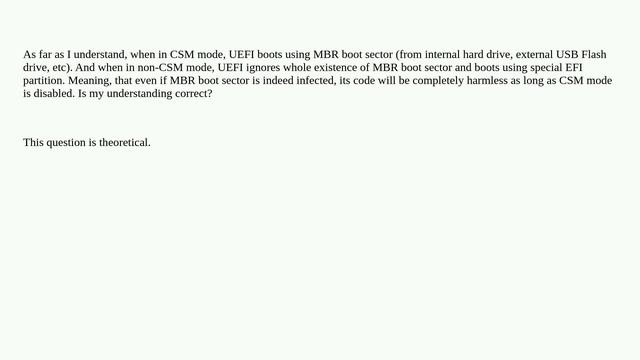 If I disable CSM (Compatibility Support Module) in UEFI settings, will it protect me from malware.. смотреть онлайн