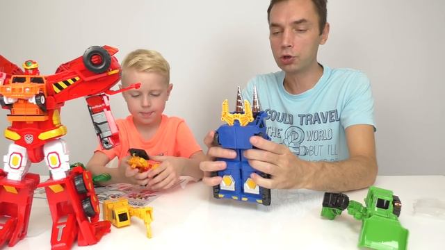 Трансформеры Карбот Самый большой Робот из мультика Привет Карбот состоящий из Шести машинок смотреть онлайн