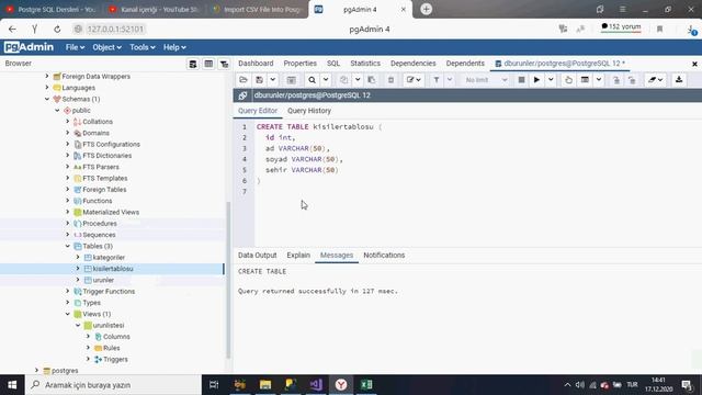 PostgreSQL Ders 73 Import Csv File смотреть онлайн
