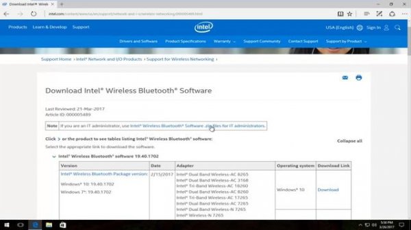 How To Download and Install Intel Bluetooth Driver Software On Windows 10/8/7