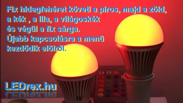 RGB 5W E27 LED izzó infravörös távirányítóval смотреть онлайн