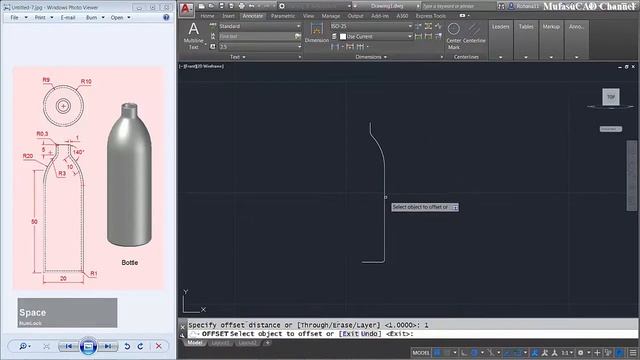 AutoCAD Design 3d Bottle Modeling Tutorial For Beginner смотреть онлайн