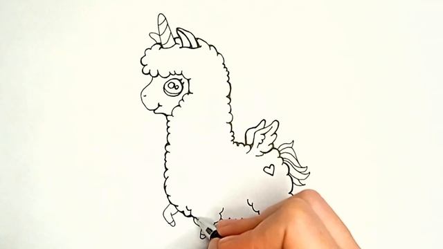 Drawing and coloring a Lama ? Unicorn ❤️ Аngel ?Simple drawings for children смотреть онлайн