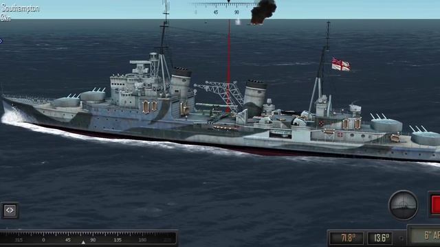 Atlantic Fleet HMS Cumberland & HMS Southampton VS Two Germán Cruisers