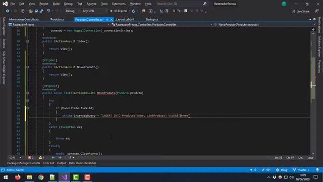 RASTREADOR DE PREÇOS com ASP.NET CORE MVC 3.1 - Parte 4 - Ação NovoProduto смотреть онлайн