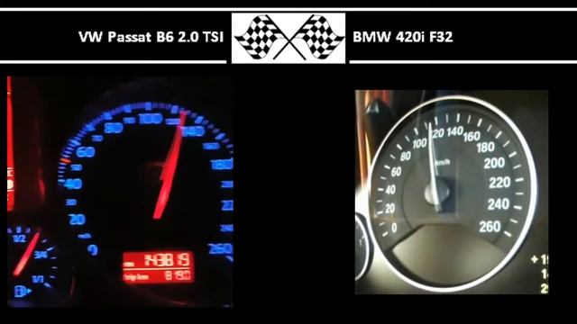 VW Passat B6 2.0 TSI VS. BMW 420i F32 - Acceleration 0-100km/h смотреть онлайн