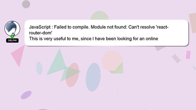 JavaScript : Failed to compile. Module not found: Can't resolve 'react-router-dom' смотреть онлайн
