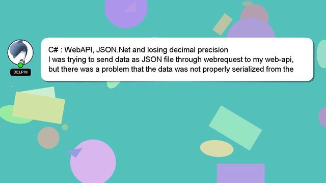 C# : WebAPI, JSON.Net and losing decimal precision смотреть онлайн