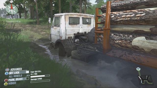 Mudrunner: Highway truck MaZ-5432 works on logging смотреть онлайн