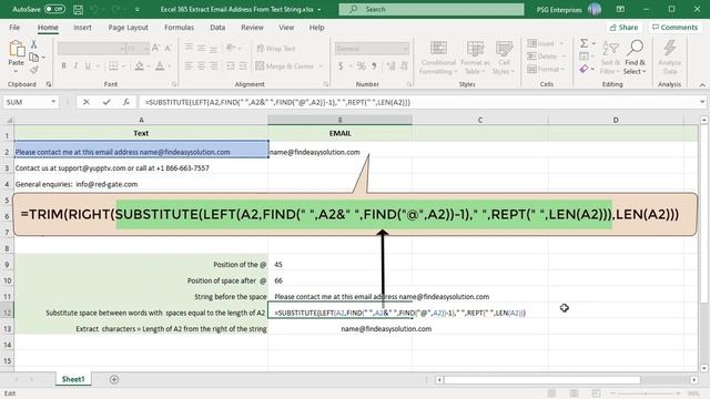 How to Extract Email Address from Text in Excel - Office 365 смотреть онлайн