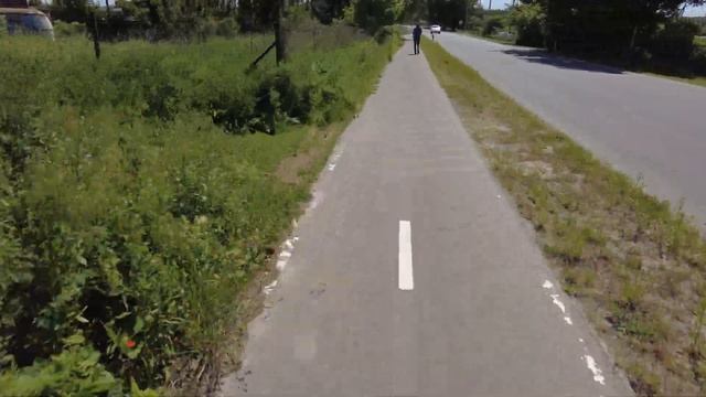 Ninebot P100S | Riding on a beautiful bike path смотреть онлайн