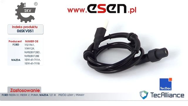 Czujnik ABS FORD FIESTA IV FORD FIESTA V FORD PUMA MAZDA 121 PRZÓD P/L OE 1021861, 1089128 смотреть онлайн