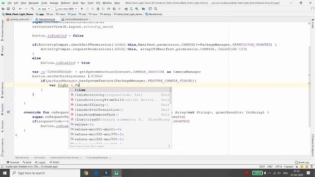 Development of android app to Blink Flash Light for few seconds смотреть онлайн