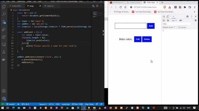 Build Todo-List from scratch using Html, CSS, and Javascript(LocalStorage) смотреть онлайн