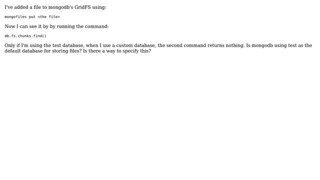 DevOps & SysAdmins: Why can I only access mongodb's GridFS under test database? смотреть онлайн