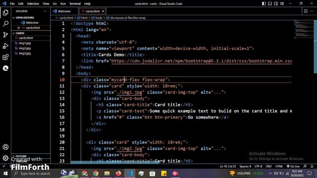 Align Cards Horizontally Using Bootstrap смотреть онлайн