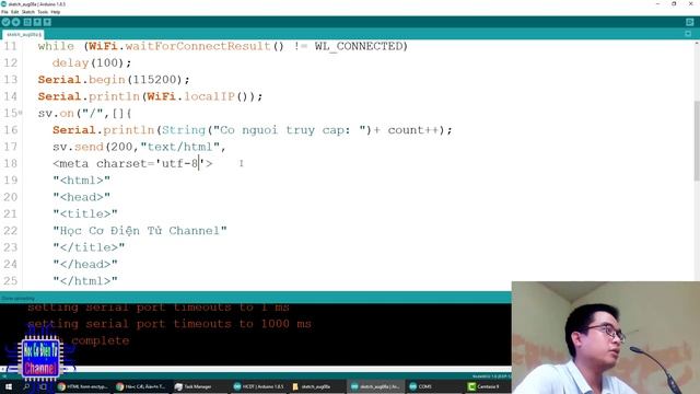 WebServer trên Esp8266 #2 Viết mã HTML, JAVASCRIPT- Học Cơ Điện Tử смотреть онлайн