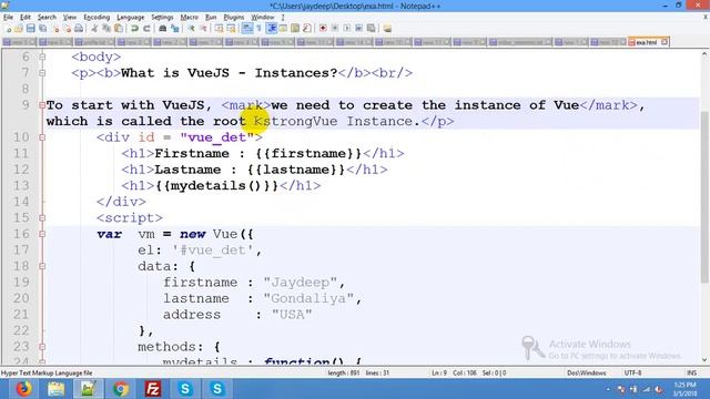 The Vue Instance | VueJS Instances Properties with Examples смотреть онлайн