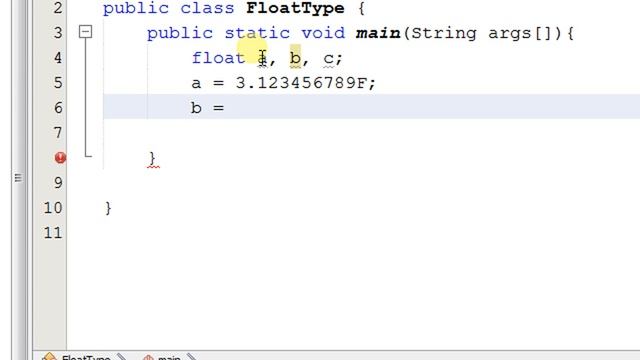 Float type variable example in java program смотреть онлайн