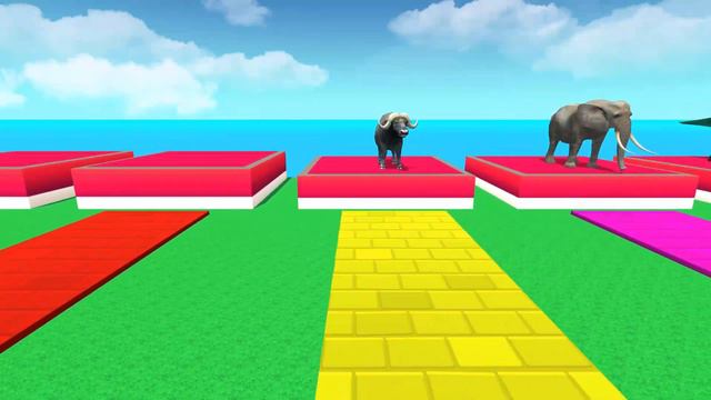 Funny Color Animals Cartoons | Fun Game Play Color Animals Funny Cartoon Lion Zebra Mammoth Elephan