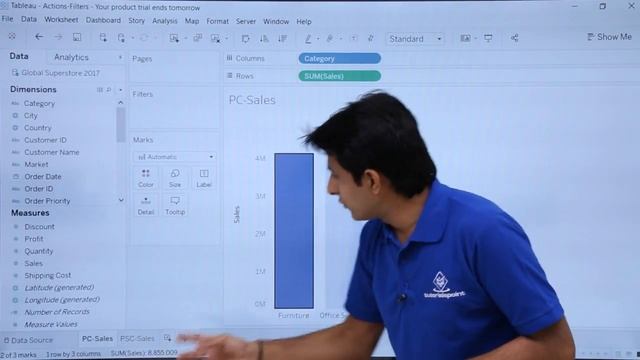 Tableau - Actions Filter смотреть онлайн