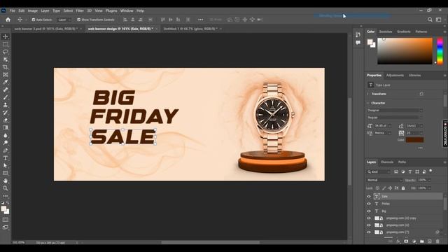 Professional Web banner design - Adobe photoshop tutorial смотреть онлайн