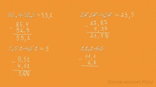 Как вычесть две десятичные дроби. ВЫЧИТАНИЕ десятичных дробей смотреть онлайн