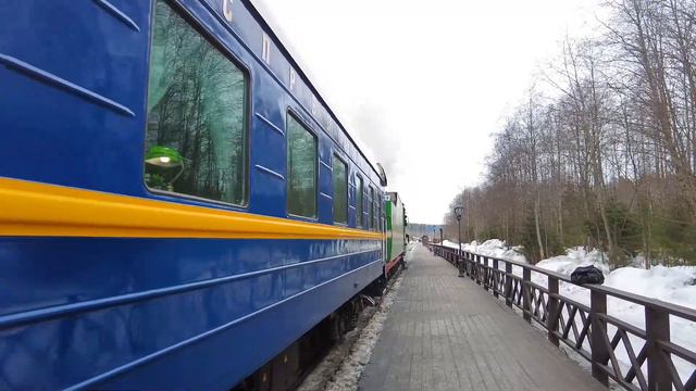 03.03.2024г. Прибытие поезда "Рускеальский Экспресс" Russian steam locomotives. смотреть онлайн