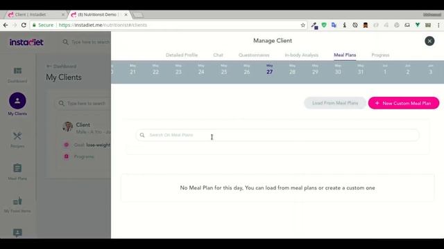 instadiet.me Web App for nutritionists and diet смотреть онлайн